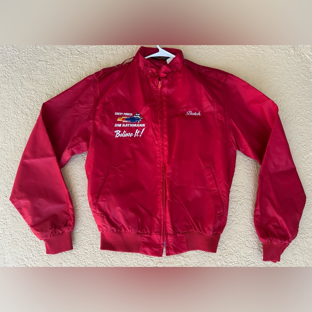 Jim Rathmann Chevrolet VTG Dealer Red Pla-Jac by Dunbrooke Jacket Rare NEW 1990s
